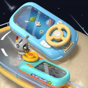 La console di gioco desktop elettrica giocattolo educativo schiva le sfide delle grandi auto da corsa al volante per bambini