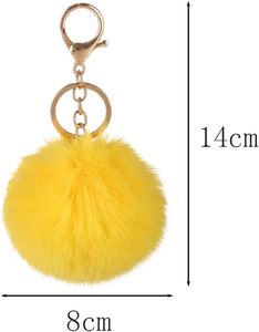 Faux Rabbit Fur <b>Ball</b> Pom Pom Keychain for Car Key <b>Ring</b> Phone Handbag Charm Tote Pendant Clothing Accessories Hanging Decoration - Product Image 2