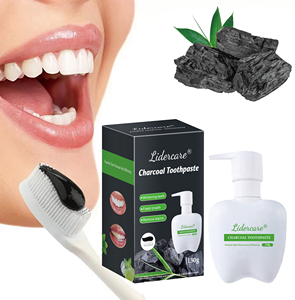 Pasta de dientes de carbón de menta, sin fluoruro para blanqueamiento dental y aliento fresco cuidado bucal 130g botella gran oferta - Product Image 1