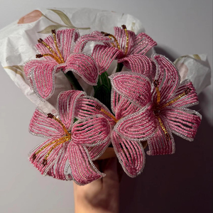 Bouquet de <span class=keywords><strong>fleurs</strong></span> artificielles haut de gamme fait main en perles de rocaille, résistant à la décoloration, pour la décoration de fenêtre ensoleillée - Product Image 1