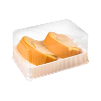 Boîte d'emballage en plastique transparente à usage unique pour gâteau roulé suisse à double grain