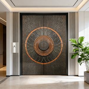 Puertas de Entrada Dobles de Seguridad Metálicas para Villa, Panel de Aluminio, Diseños de Entrada Principal de Lujo, Puerta Doble - Product Image 3