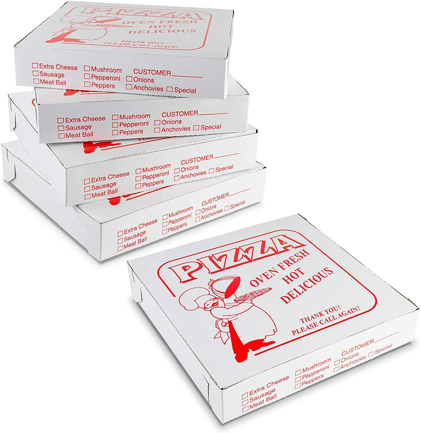 Produttore di alta qualità per la fornitura di carta kraft ondulata rettangolare pizza box