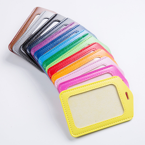 Insigne de travail en cuir PU porte-<span class=keywords><strong>carte</strong></span> d'identité étudiant porte-<span class=keywords><strong>carte</strong></span> de crédit d'affaires poche pour <span class=keywords><strong>carte</strong></span> plate - Product Image 2