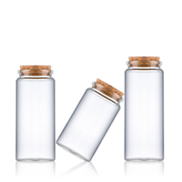 Bouteilles Vides de 37mm de Large avec Bouchons en Liège, Bouteilles en Verre pour Messages de Vœux, Flacons, Pots en Verre pour Pouding avec Bouchon en Liège