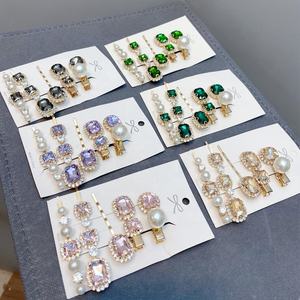 5ชิ้นชุดเจ้าหญิงวินเทจเครื่องประดับผม Bling คริสตัลเพชรหินมุก Hairpins สีเขียวมรกตคลิปผมด้วยคริสตัล - Product Image 6