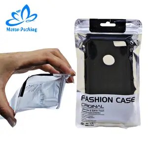 Bolsa de accesorios electrónicos con logotipo personalizado, papel de aluminio Mylar con cremallera, funda de teléfono, bolsas de embalaje