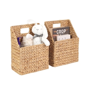 Eco-Friendly Home Decor Water Hyacinth Straw Woven <b>Rectangle</b> Multifunction <b>Storage</b> <b>Basket</b> Closet Organizer Bin - Product Image 1