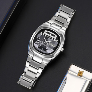 Skmei Men's Quartz Watch Stainless Steel Band Analog Calendar Waterproof Day Date Casual Wristwatch - Product Image 2