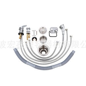 Kit de robinet en acier inoxydable tressé pour lit de lavage, eau chaude et froide, finition chromée, installation facile - Product Image 1