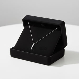 สร้อยคอทองคำขาว 18K สไตล์มินิมอลยอดนิยม ประดับเพชรแท้ทรงหยดน้ำ พร้อมสายสร้อยแบบเชื่อมต่อ ของขวัญสำหรับสาวๆ - Product Image 6