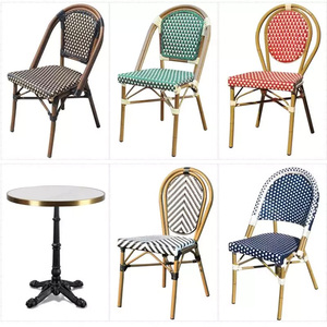 Chaises de bistrot en rotin français vintage pour l'extérieur, pour café et <span class=keywords><strong>restaurant</strong></span> - Product Image 3