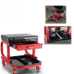 Hot Selling Comfortabele En Handige Stalen Auto Reparatie Kruk Met Gereedschap Partitie