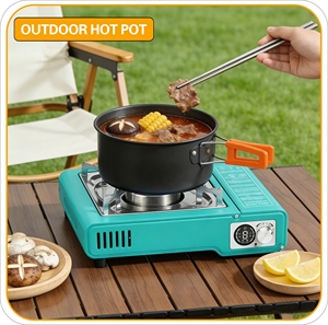 Réchaud de camping portable au gaz <span class=keywords><strong>butane</strong></span>, surface en acier inoxydable, petit format type carte - Product Image 6