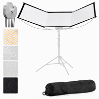 Kit de panneaux réflecteurs incurvés Prime Focus Easy Eyelighter Lighting, ouverture rapide en forme de U, diffuseur 4-en-1 RE221A