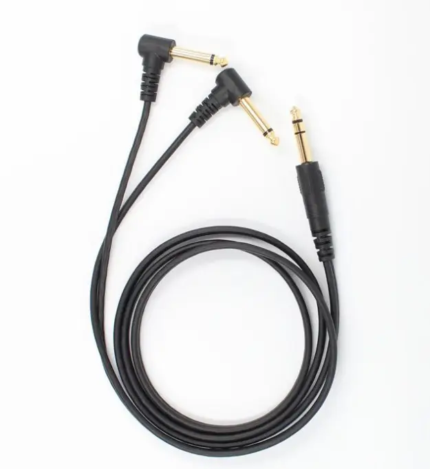 6.35Mm 1/4 Inch Mannelijke Trs Stereo Naar Dubbele 6.35Mm 1/4 "Mannelijke Mono Y Splitter Audio Kabel