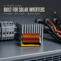 Inducteur à noyau de tige, traversant, à courant de saturation élevé, filtre de puissance pour stockage d'énergie solaire, structure compacte RoHS à faible DCR
