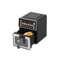 Freidora de Aire Digital Anbolife de 6L con Ventana y Pantalla Táctil, 12 Programas Preestablecidos, Cesta Desmontable Antiadherente, Apta para Lavavajillas, OEM/ODM