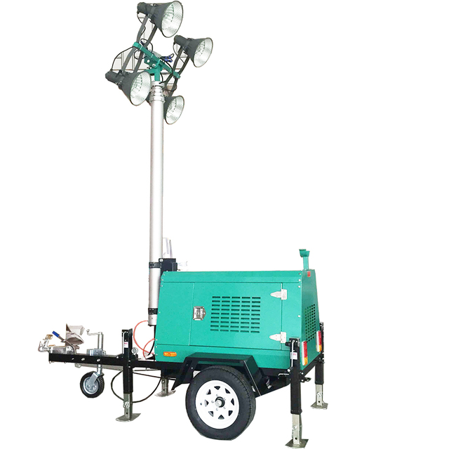 ZHONGMEI MO-1200Q Factory Mobile LED Light Tower 6m Pneumatic Motor High Efficiency 6000 Coverage Construction Machinery