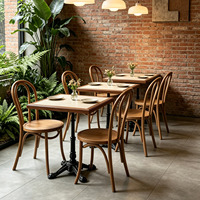 Ensembles de mobilier commercial pour restaurants, chaises de bistrot et de café modernes en bois massif, tables faciles à nettoyer pour hôtels et cafés