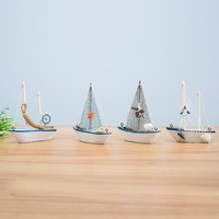 Modèle de bateau en bois Style méditerranéen artisanat nautique HYG01 Kit de modèle de bateau de décor à la maison écologique
