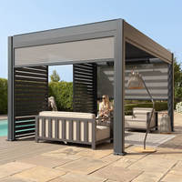 Pergola de luxe motorisée en aluminium bioclimatique avec cadre enduit de poudre Toit extérieur écologique à persiennes