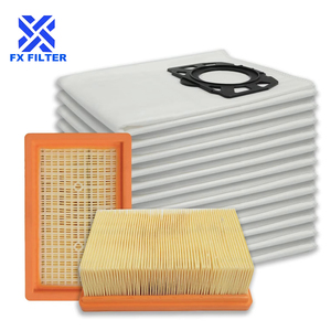 Lot de 2 filtres plats avec 12 sacs d'<span class=keywords><strong>aspirateur</strong></span> Compatible avec l'<span class=keywords><strong>aspirateur</strong></span> <span class=keywords><strong>WD4</strong></span> WD5 WD6 WD5P WD6P Premium MV4 MV5 MV6 - Product Image 1