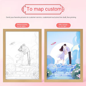 ภาพวาดอะนิเมะใหม่ไฟ LED พร้อมกรอบไม้ดีไซน์ทันสมัยสำหรับตกแต่งภายในและใช้ในวันหยุด - Product Image 6