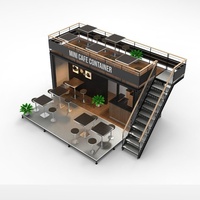 Café pliable préfabriqué en conteneur, restaurant en conteneur de 20 pieds, bar de luxe en conteneur maritime