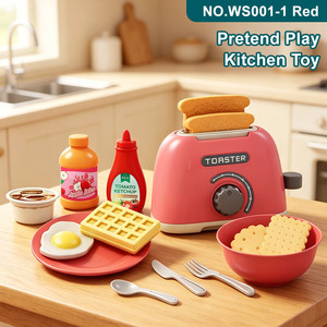LEZA BABY Ensemble de cuisine éducatif pour enfants, jouet de simulation avec <span class=keywords><strong>grille</strong></span>-<span class=keywords><strong>pain</strong></span> et mixeur, ustensiles inclus, vente en gros à prix abordable - Product Image 2