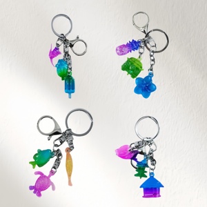 Florida Handcrafted Small Acrylic Coastal Turtle Keychain Barcelona Keychain <b>Rings</b> Magnet <b>Cartoon</b> Coastal Souvenir Decorative - Product Image 3