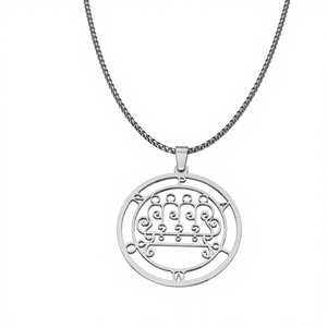 Collar con Colgante Unisex XUNYUE de Acero Inoxidable con Baño de Oro de 18K, Diseño de Símbolo de Lucifer, 24 Pulgadas, Llave de Asmoday Lazer - Product Image 4