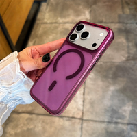 Coque magnétique anti-jaunissement avec bouton de caméra pour iPhone 18, 17, 16 Pro, coque magnétique transparente couleur pour iPhone 18 Pro Max