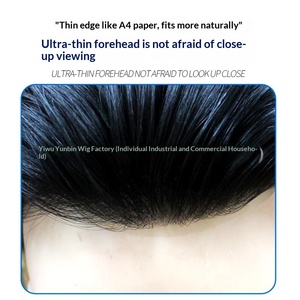 Parrucca <span class=keywords><strong>da</strong></span> <span class=keywords><strong>uomo</strong></span> con <span class=keywords><strong>capelli</strong></span> <span class=keywords><strong>veri</strong></span>, processo a ago completo, blocco frontale in biomembrana invisibile e senza cuciture, può essere permanentata, tinta e pettinata all'indietro - Product Image 4