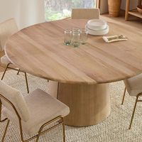 Table de cuisine moderne nordique en bois massif piédestal rond Table à manger Table de salle à manger meubles de Restaurant