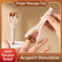 Rouleau de massage manuel en bois à double tête pour les doigts, outil de relaxation des articulations pour le soulagement de la douleur arthritique, vente en gros d'usine OEM