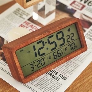 Đồng Hồ Báo Thức Điện Tử Bằng Gỗ Đồng Hồ Kỹ Thuật Số Có Đèn Nền Báo Nhiệt Độ Và Độ Ẩm Ngày Báo Lại Đồng Hồ Để Bàn LED 12/24 Giờ - Product Image 5