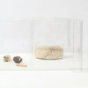 Hiddin <span class=keywords><strong>Clear</strong></span> <span class=keywords><strong>Lucite</strong></span> Cama redonda para gatos y perros con cojín de donut Acrílico Venta al por mayor Cama de lujo para mascotas - Product Image 5