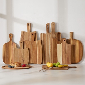 Planches <span class=keywords><strong>à</strong></span> <span class=keywords><strong>découper</strong></span> en <span class=keywords><strong>bois</strong></span> d'acacia de qualité supérieure, grain naturel, trou de suspension, écologiques, légères, épaisseur 2,0 cm, <span class=keywords><strong>pour</strong></span> charcuterie, fromage, fruits, pain - Product Image 2