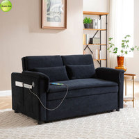 Canapé-lit convertible deux places avec rangement et port de charge USB, idéal pour hôtel et salon - Modèle 8325 (Stock USA)