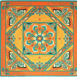 Tapete de Mahjong Plegable de Lujo Americano con Diseño Floral Azul Vintage, Base de Goma Antideslizante para Mesa de Juego - Product Image 1