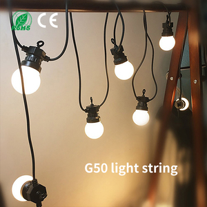 Guirlande lumineuse extérieure en cuivre Hometown <span class=keywords><strong>Evolution</strong></span> 100 pieds, noire, G50, pour patio, café, fête, éclairage de Noël - Product Image 5