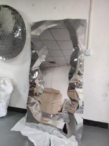 <span class=keywords><strong>Miroir</strong></span> décoratif carré pleine longueur en acier inoxydable, design artistique créatif pour la maison, <span class=keywords><strong>miroir</strong></span> décoratif pour porche - Product Image 3