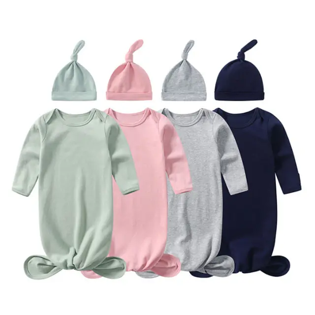 Wholesales elastic soft dressing night sleep sack newborn wrap sleepwear knotted gown baby sleeping bags