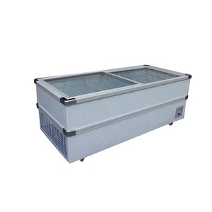Freezer de puerta de vidrio para supermercado, 780L, carne, mariscos, Isla, congelador, SCWD4-780F - Product Image 2
