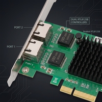 Carte réseau PCIe double port 2,5 G Realtek RTL8125B 2 x RJ45 filaire pour serveur, ordinateur de bureau, NAS