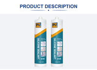 Scellant silicone 300ml, durcissement neutre, adhésif imperméable pour la fixation de vitres, fenêtres, portes, miroirs