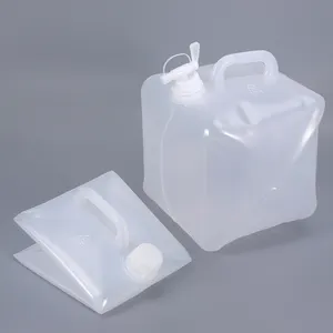 Clear Plastic Folding Pail With Sealing Cover LDPE Flexible Square Container For Water Storage