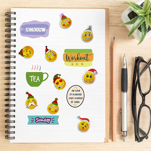 Hologramme 3D PVC émoticône baiser coupe autocollant décoratif pour étui de téléphone Scrapbook - Product Image 4