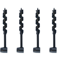 Lot de 4 tarières manuelles en acier au carbone, perceuse à bois portative, outil de survie autotaraudeur, pour bushcraft et travail du bois en extérieur